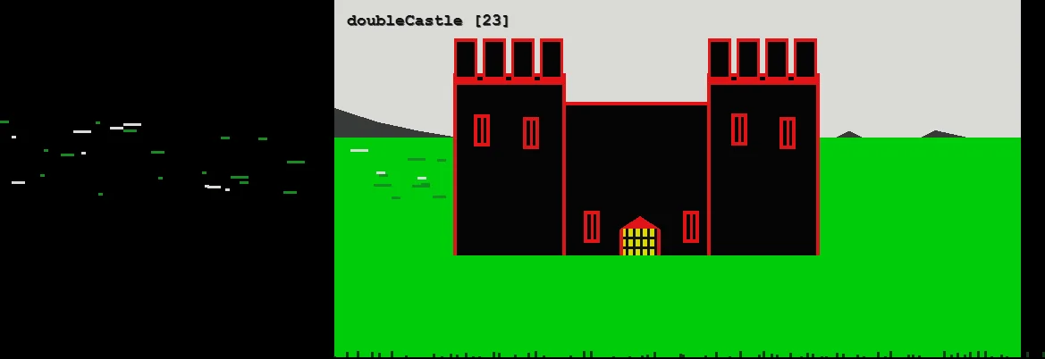 Procedural double turret castle